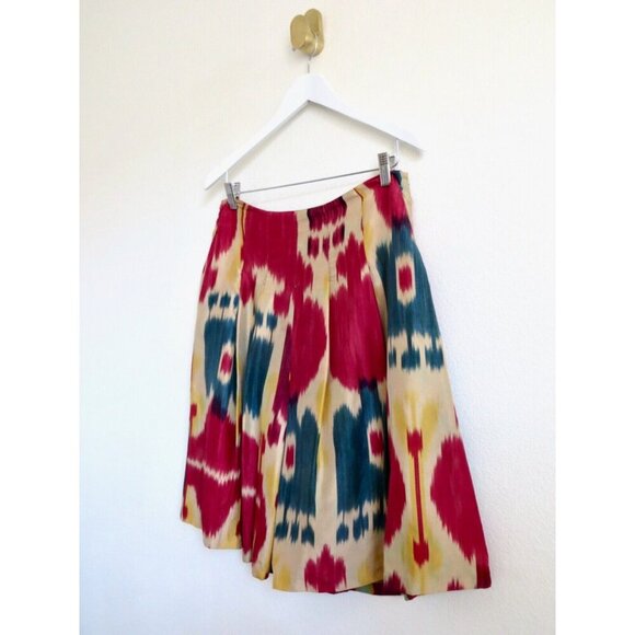 NEW! Lauren Ralph Lauren 100% Silk Modern Maasai Southwestern Skirt SZ 8 - Picture 2 of 5